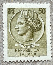 Francobollo Siracusana 50 lire