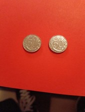 DUE MONETE MICRO 50 LIRE
