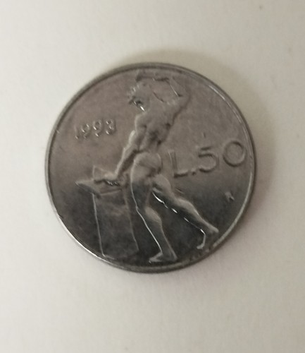 Rara micro moneta lire - moneta, "50