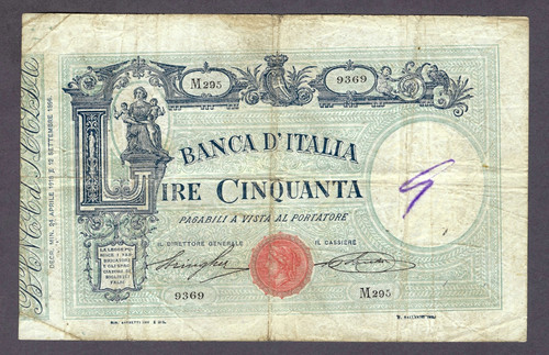 Regno italia vitt 50 lire - regno, d'italia