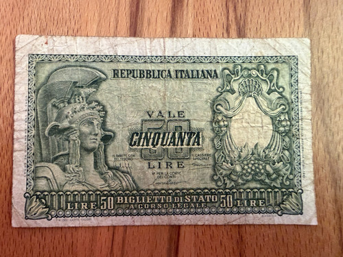 Banconota italia lire 1951 - banconota,
