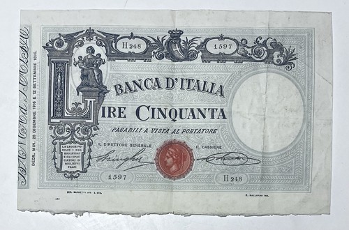 Rara banconota lire - 50,