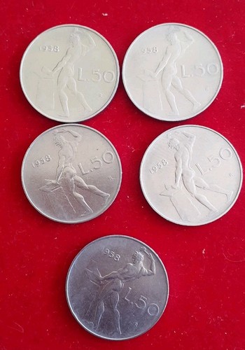 Lire 1958 lotto 5 monete - 1958,