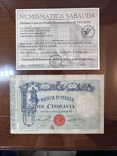 Regno banconota lire - lire, 50