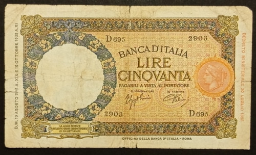 Lire 1941 qbb lupa - 50,