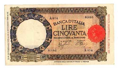 Rara cinquanta lire lupa - rara, 50